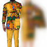 African Wedding Matching Outfit – Slim Women’s Dress and Men’s Patchwork Shirt with Pants - Free Delivery Worldwide only at Flexi Africa