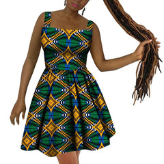 African Women’s Dress – Elegant Dashiki Wax Print Plus Size Dress, Traditional African Style Clothing - Free Delivery Worldwide only at Flexi Africa