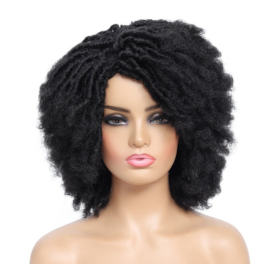 10" Braided Wigs Afro Bob Wig Synthetic Dreadlock Wigs Short Curly - Free Delivery Worldwide only at Flexi Africa