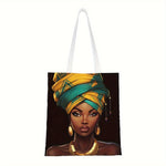 1PC Vibrant African Print Tote Bag - Canvas Shoulder Bag for Women - Free Delivery Worldwide only at Flexi Africa