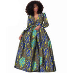2026African Women Dress Ankara Print Pure Cotton Bazin Riche New Style Dress African Fabric Dashiki Outfits Maxi Dress S1825021 - Free Delivery Worldwide only at Flexi Africa