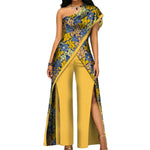 2PC African Women’s Ankara Pant Set – Stylish Off - Shoulder Top and Trousers - Free Delivery Worldwide only at Flexi Africa