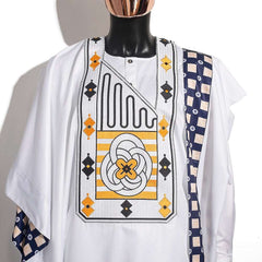 3PC African Men's Clothing Set Traditional White Clothes - Free Delivery Worldwide only at Flexi Africa