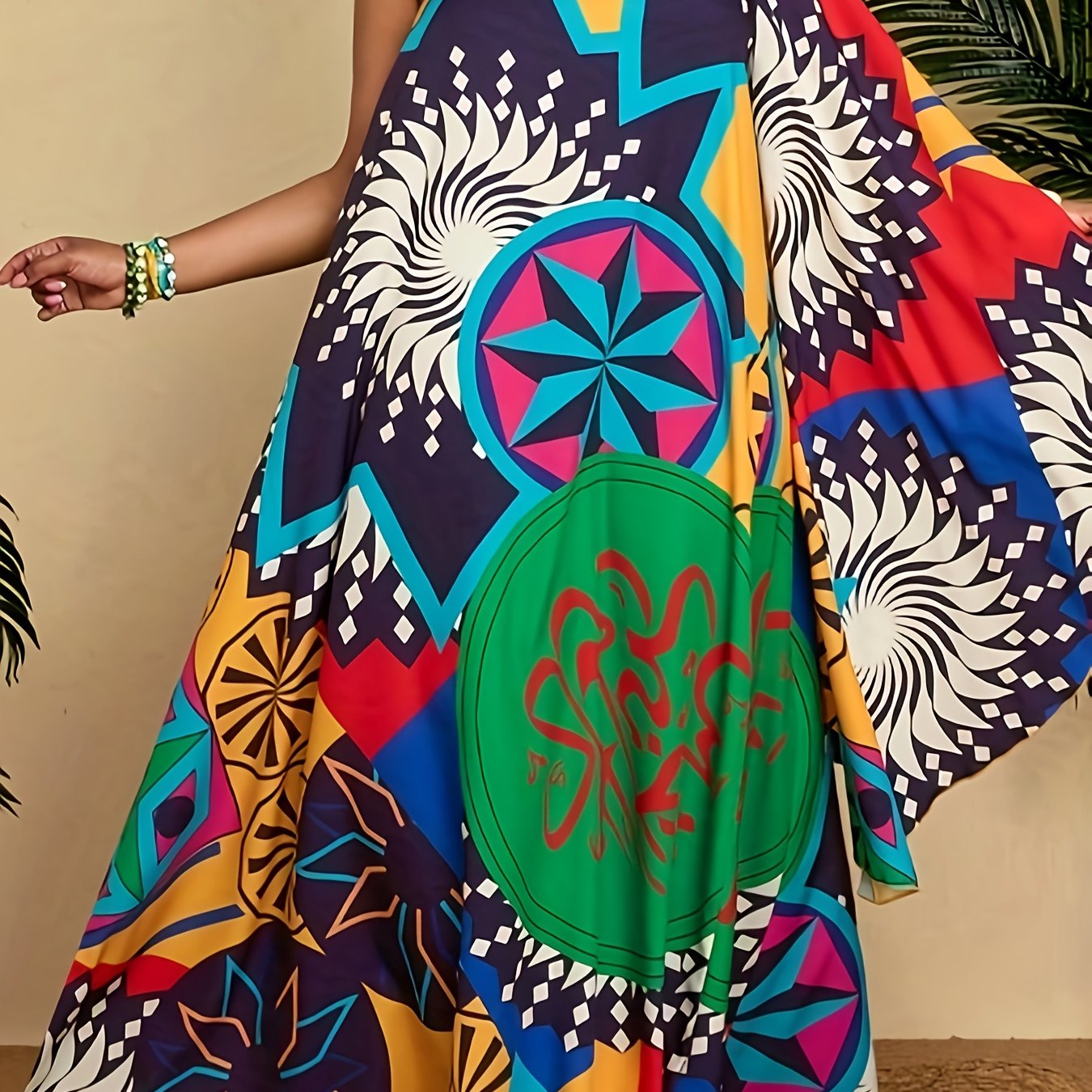 Buy Plus Size Women’s Summer Dress – South African Starry Sky and Sun Element Print for only $19.50 at Flexi Africa!