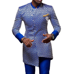 Summer African Men's Polyester Long Sleeve Shirts: Plus Size M-3XL, Embrace African Fashion - Flexi Africa - Flexi Africa offers Free Delivery Worldwide - Vibrant African traditional clothing showcasing bold prints and intricate designs