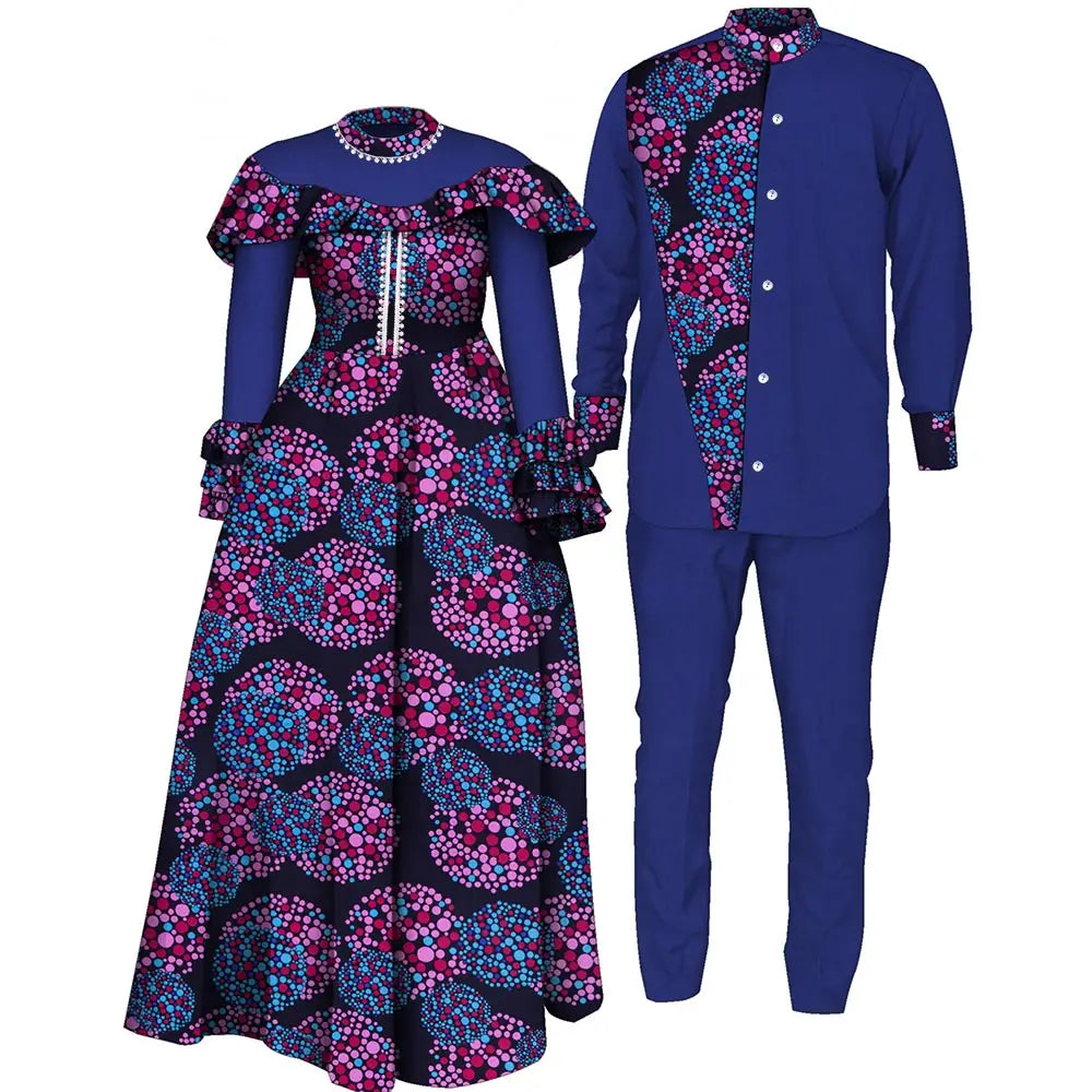 Women’s Printed Dress with Matching Men’s Suit for Weddings, Parties & Special Occasions for only $65.66 at Flexi Africa!