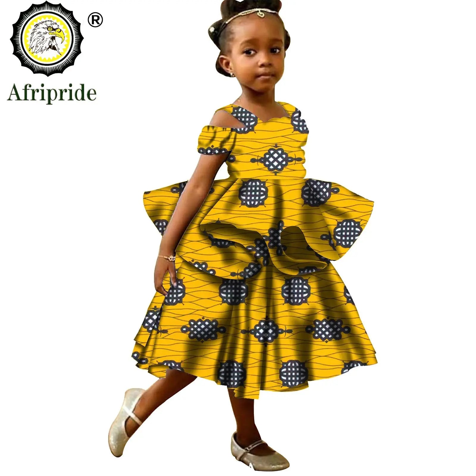 Kids African Print Princess Dress – Sleeveless Ankara Casual Mini Dress for Girls