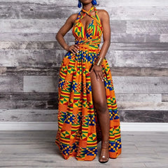 Stunning Dashiki Print Maxi Dresses: Contemporary African Fashion for Prom, Evening Parties and Special Occasions - Flexi Africa - Flexi Africa offers Free Delivery Worldwide - Vibrant African traditional clothing showcasing bold prints and intricate designs