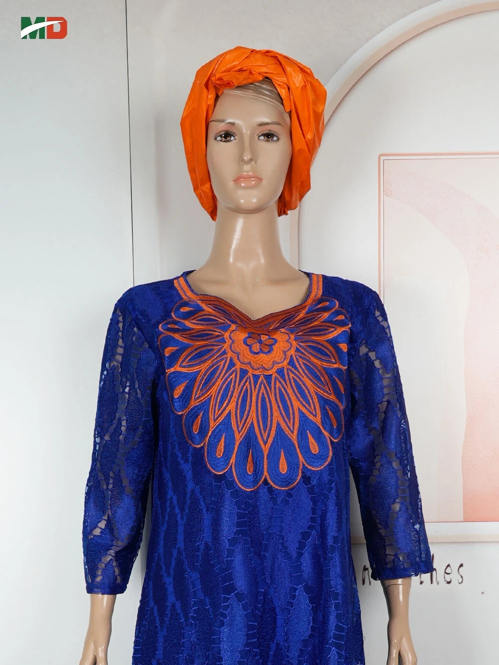 African Clothing for Women – Traditional Plus Size Floral Embroidered Dress