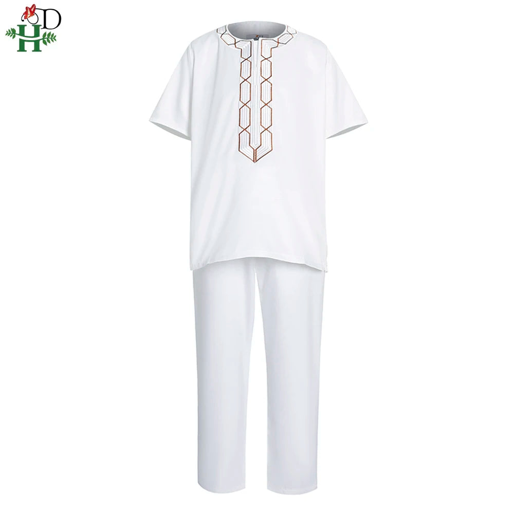 Buy Shirt Pants 2PC Set For Kids Boys African Children Short Sleeve Top Trouser Suit Robe for only $22.12 at Flexi Africa!