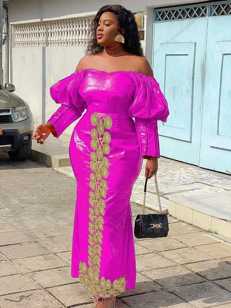 Stunning Bazin Riche Evening Gowns: Elegant Choices for Nigerian Women's Party Attire - Flexi Africa - Flexi Africa offers Free Delivery Worldwide - Vibrant African traditional clothing showcasing bold prints and intricate designs