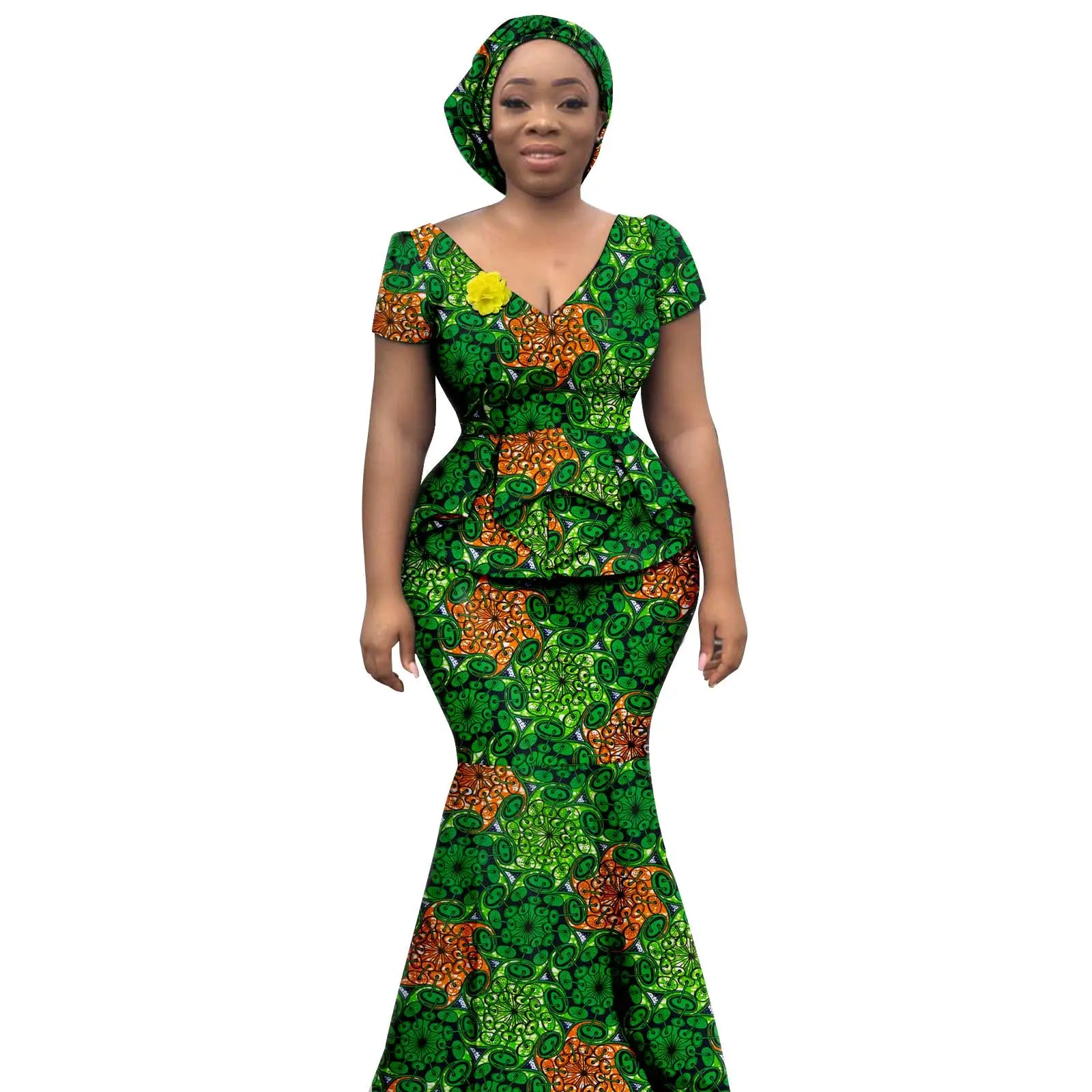 Buy Elegant African Dress – Women’s Printed V-Neck Office, Party & Evening Occasion Dress for only $73.76 at Flexi Africa!