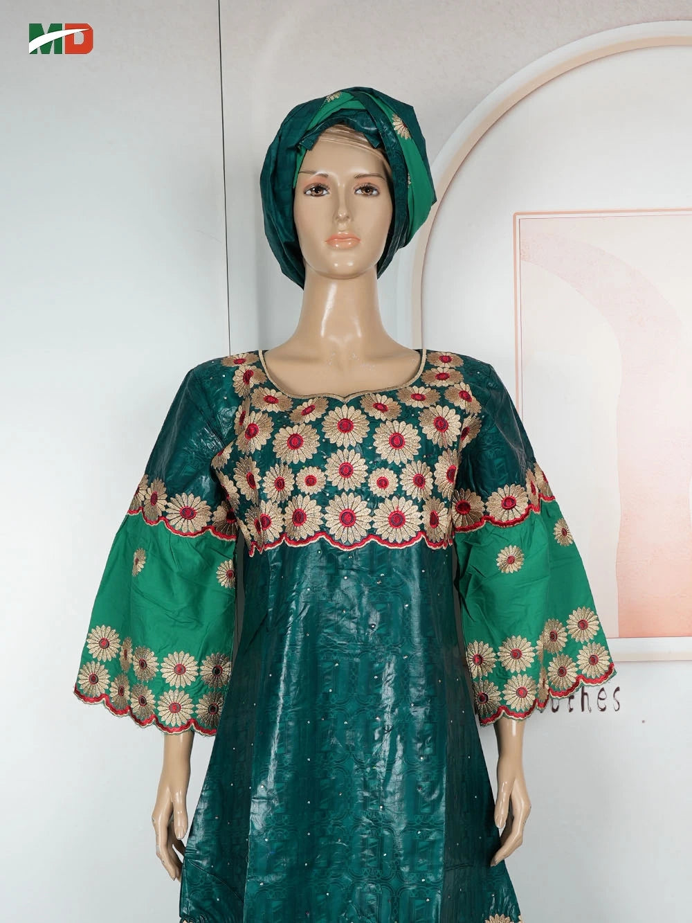 MD African Dresses Women's Clothing Traditional Embroidery Bazin Riche Dashiki Dress Long Dresses 2025 South Africa Lady Clothes