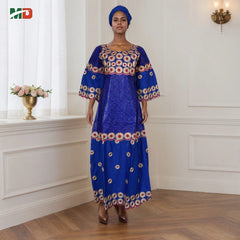 MD African Dresses Women's Clothing Traditional Embroidery Bazin Riche Dashiki Dress Long Dresses 2025 South Africa Lady Clothes