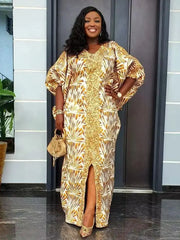 African Caftan Abaya for Women – Elegant Evening Party Robe Dress
