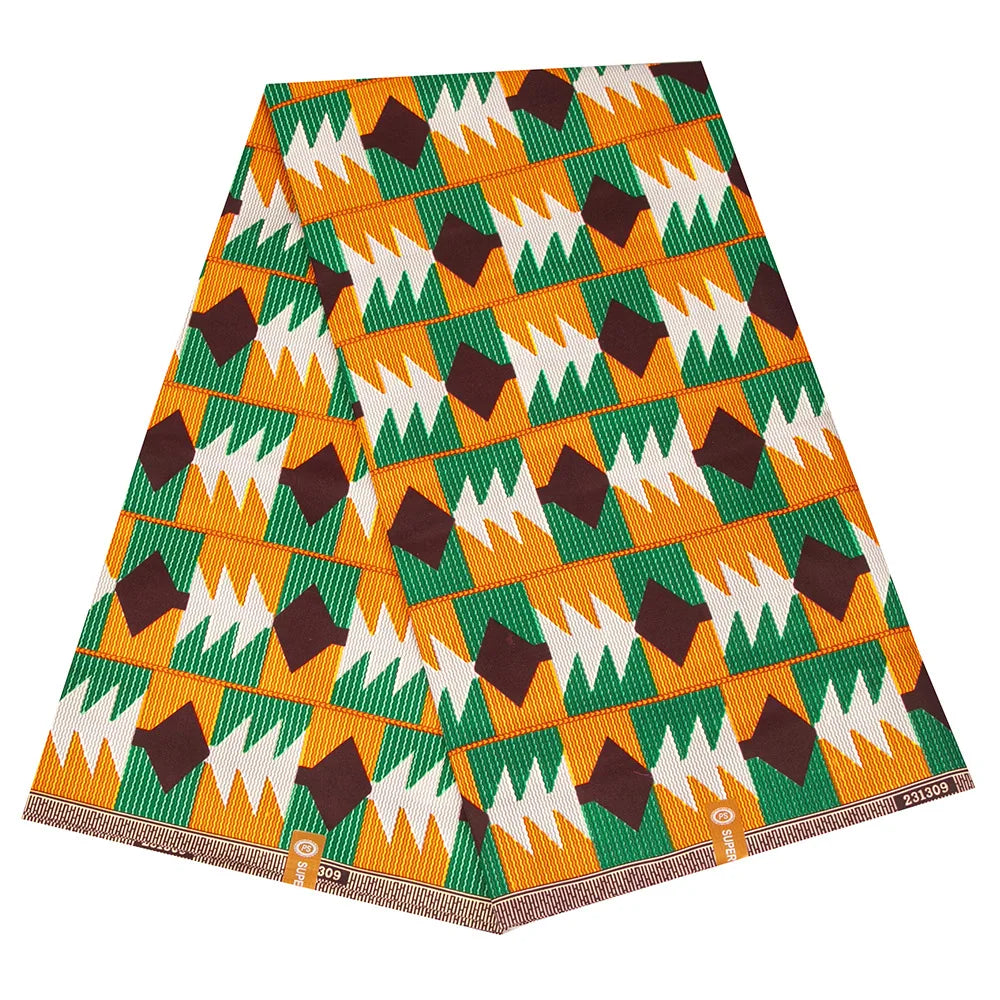 Buy African Ankara Wax Print Fabric – 100% Polyester Block Pattern Material for Sewing for only $4.31 at Flexi Africa!