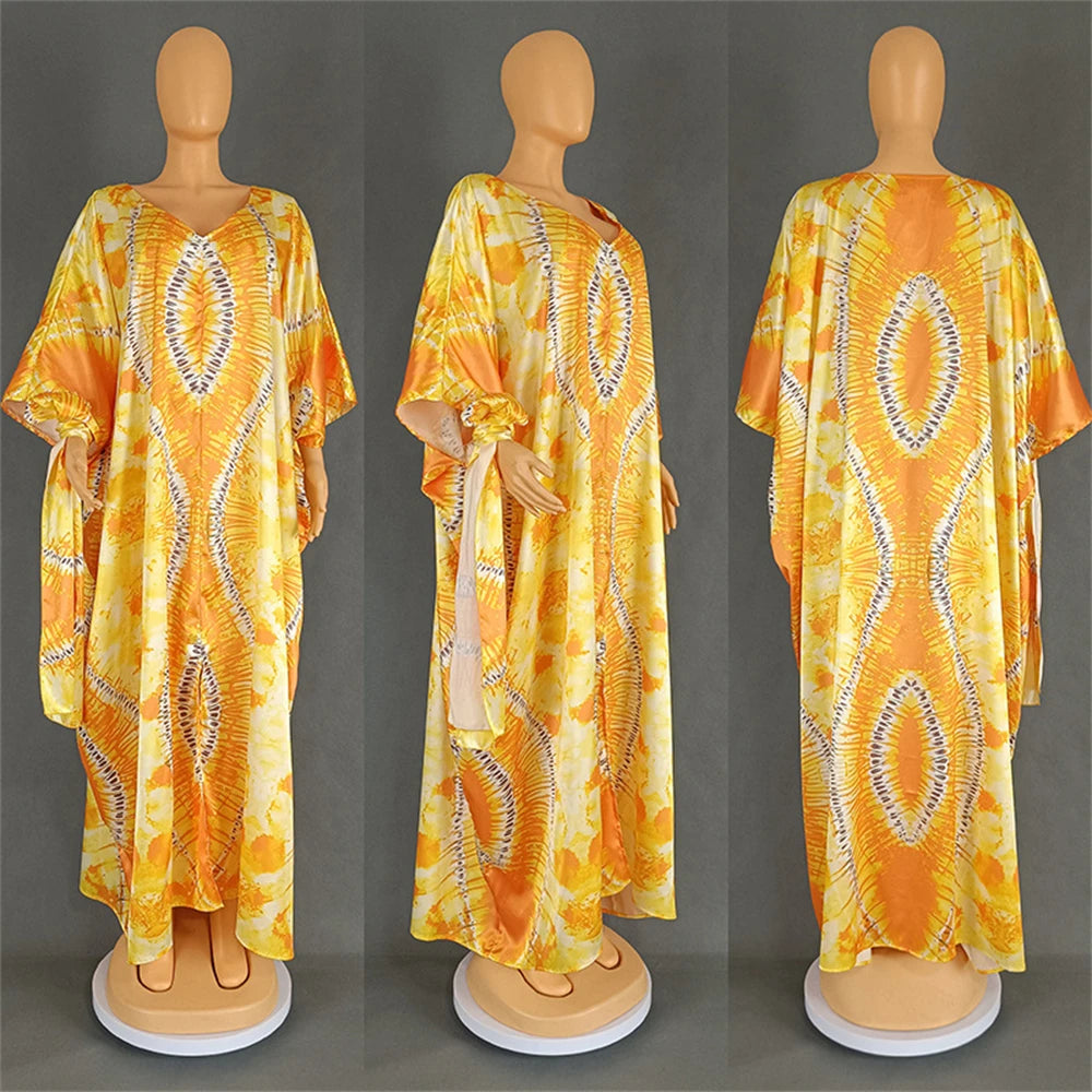 Buy African Dresses for Women Hijab Kaftan Print Loose Boubou Robe Africa Clothes Dress for only $22.76 at Flexi Africa!