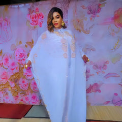 Luxury Bubu 2PC African Dress for Women – Elegant Chiffon Rhinestone Evening Gown