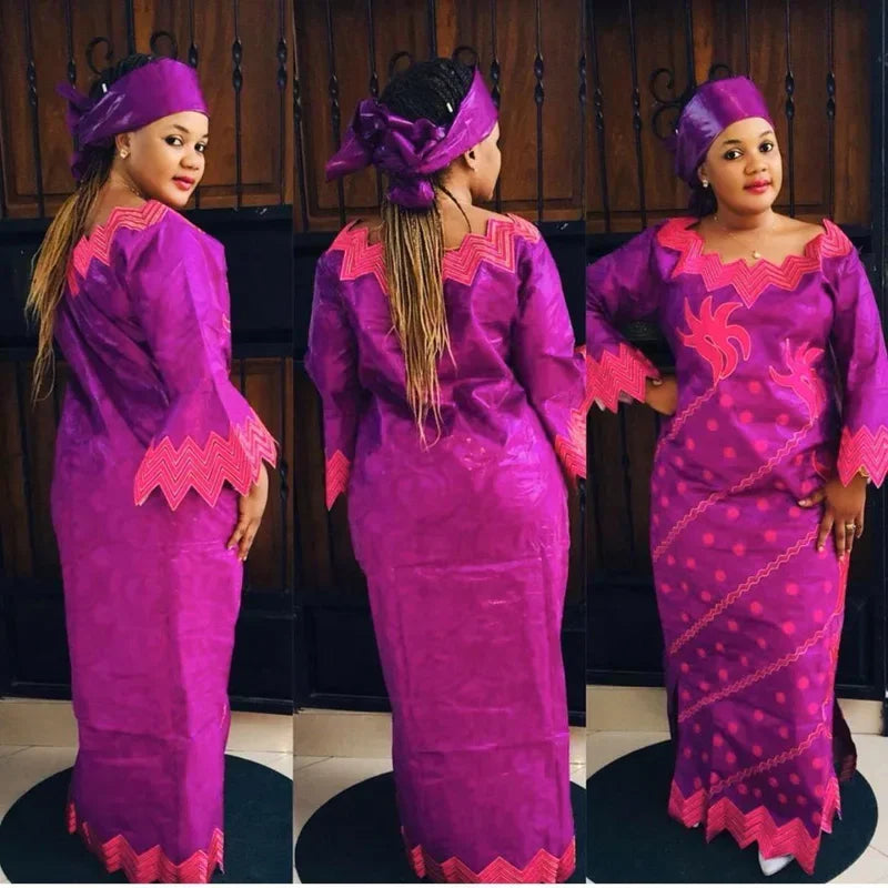 Buy African Bazin Riche Dress for Women – Luxury Traditional Gown with Elegant Design for only $33.70 at Flexi Africa!