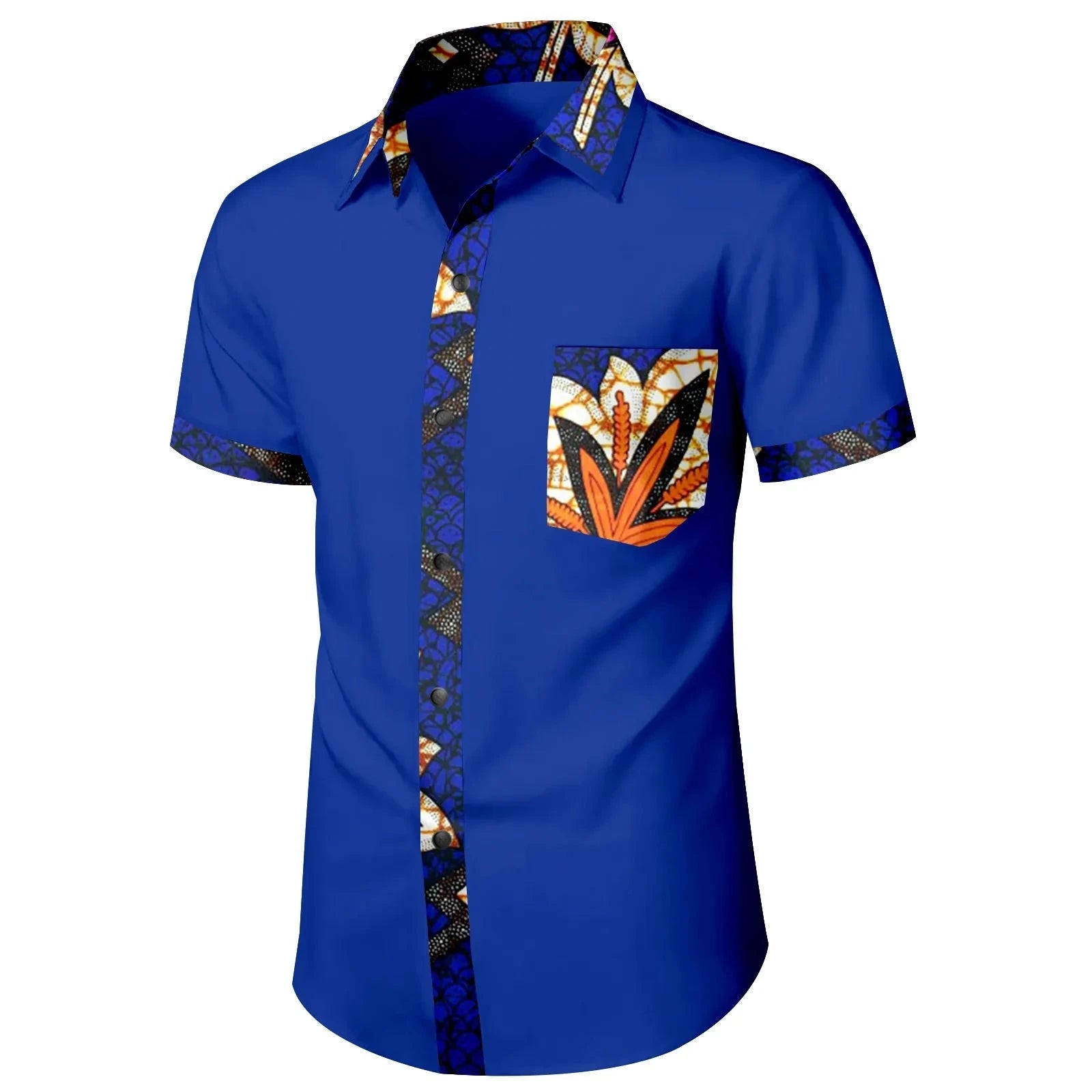 Stylish African Dashiki Tops: Modern Men's Short Sleeve Casual Shirts with Traditional Flair - Flexi Africa - Flexi Africa offers Free Delivery Worldwide - Vibrant African traditional clothing showcasing bold prints and intricate designs