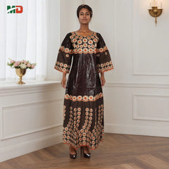 MD African Dresses Women's Clothing Traditional Embroidery Bazin Riche Dashiki Dress Long Dresses 2025 South Africa Lady Clothes
