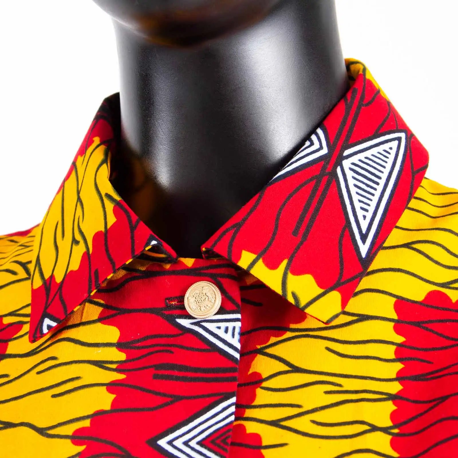 African Women’s Dress – Elegant V-Neck Short Sleeve High-Waist Formal Dress