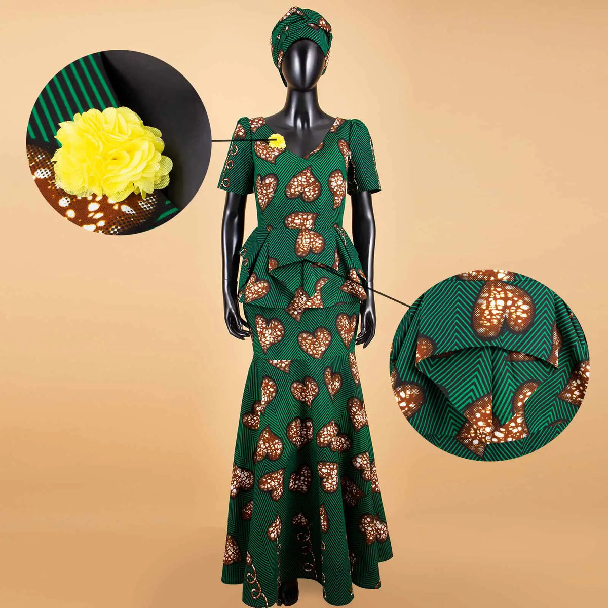 Buy Elegant African Dress – Women’s Printed V-Neck Office, Party & Evening Occasion Dress for only $73.76 at Flexi Africa!