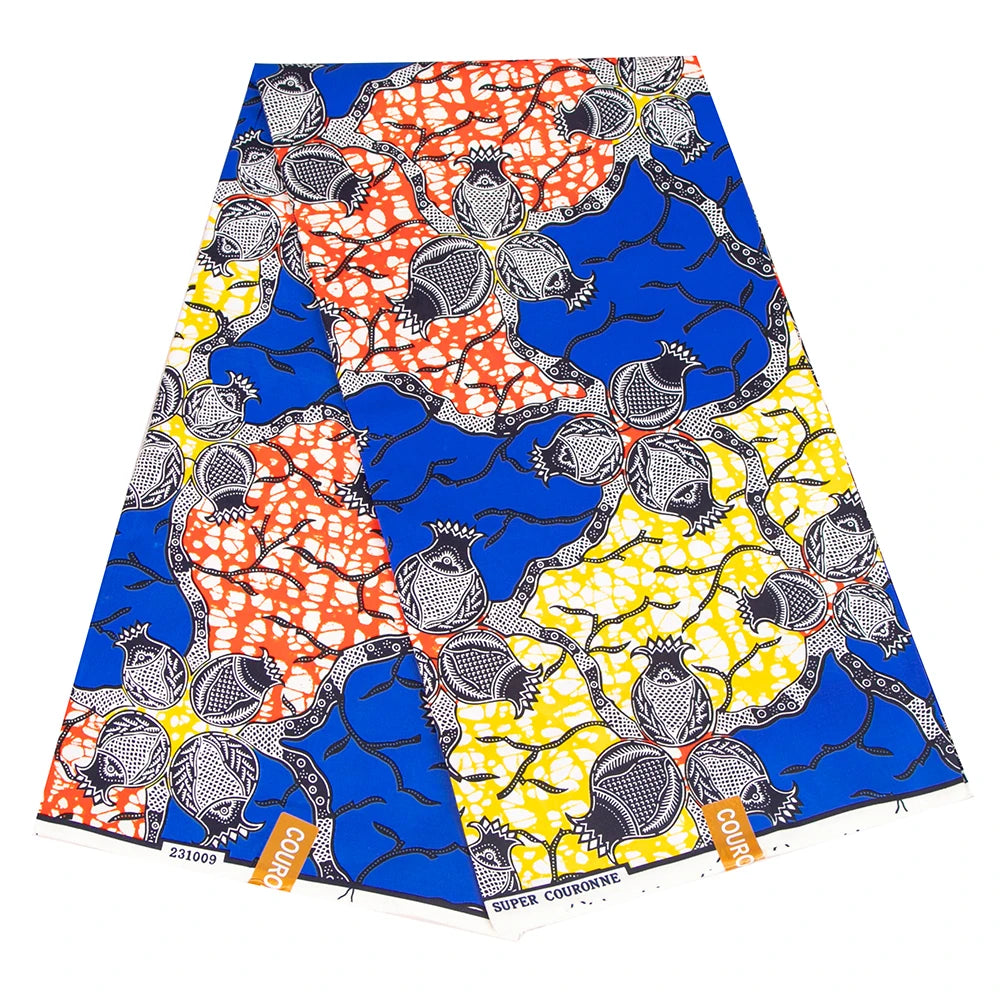 Buy African Ankara Wax Print Fabric – 100% Polyester Block Pattern Material for Sewing for only $4.31 at Flexi Africa!