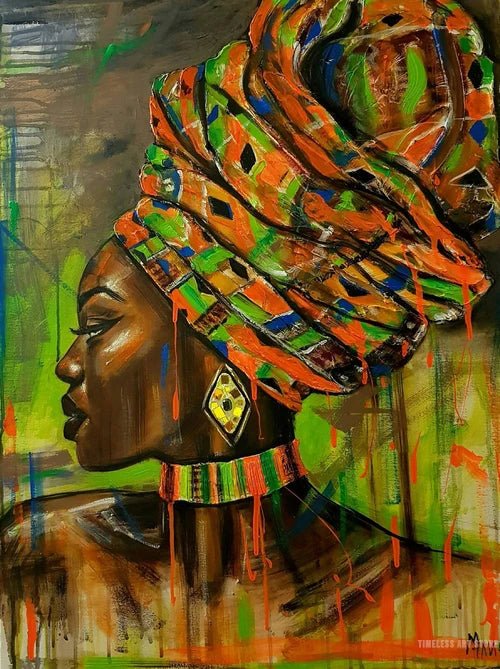 Abstract African Woman Graffiti Art: Canvas Paintings, Posters, and Prints for Unique Wall Decor - Flexi Africa - FREE POST