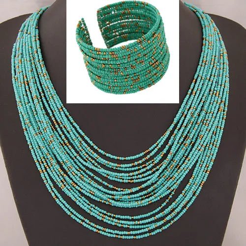 Acrylic Bead Jewelry Sets: Fashionable Necklaces and Bangles for Women - Multicolor Necklace New Jewelry Set - Flexi Africa