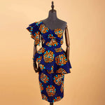 African 2 Piece Set for Women Crop Top + Print Skrit Set Ankara Clothing Dashiki Outfits Blouse Shirt Midi Skirt Casual S1926100 - Free Delivery Worldwide only at Flexi Africa