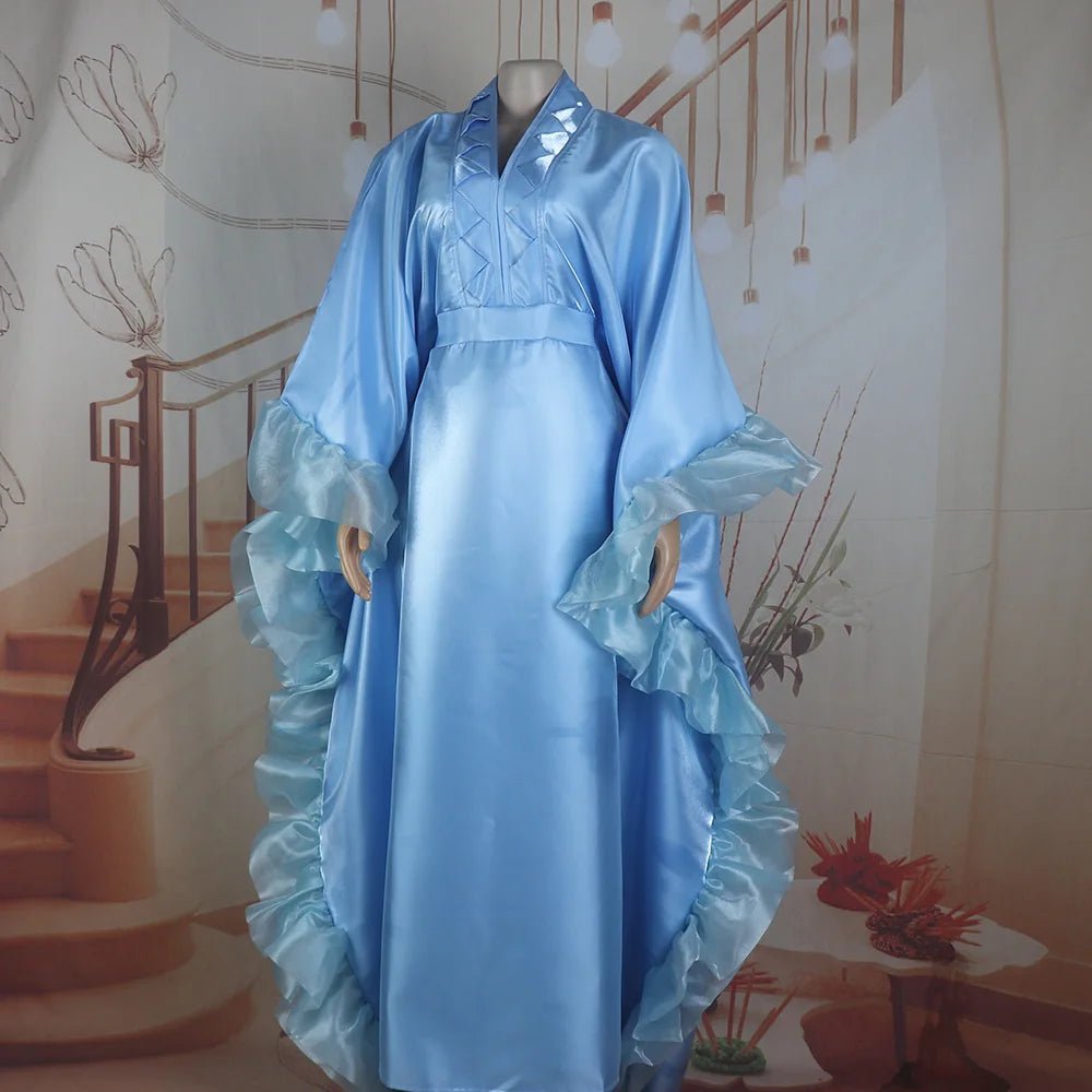 African Ankara Evening Dress for Women – Luxurious Batwing Dashiki Gown - Free Delivery Worldwide only at Flexi Africa