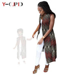 African Ankara Long Vest – Dashiki Cotton Mother Daughter Matching Outfit - Free Delivery Worldwide only at Flexi Africa