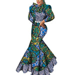 African Ankara Print Bodycon Dress for Women – Long Dashiki Evening Robe - Free Delivery Worldwide only at Flexi Africa