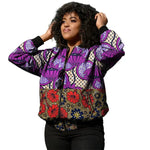 African Ankara Print Bomber Jacket for Women – Cotton Couture Zip - Up Jacket - Free Delivery Worldwide only at Flexi Africa