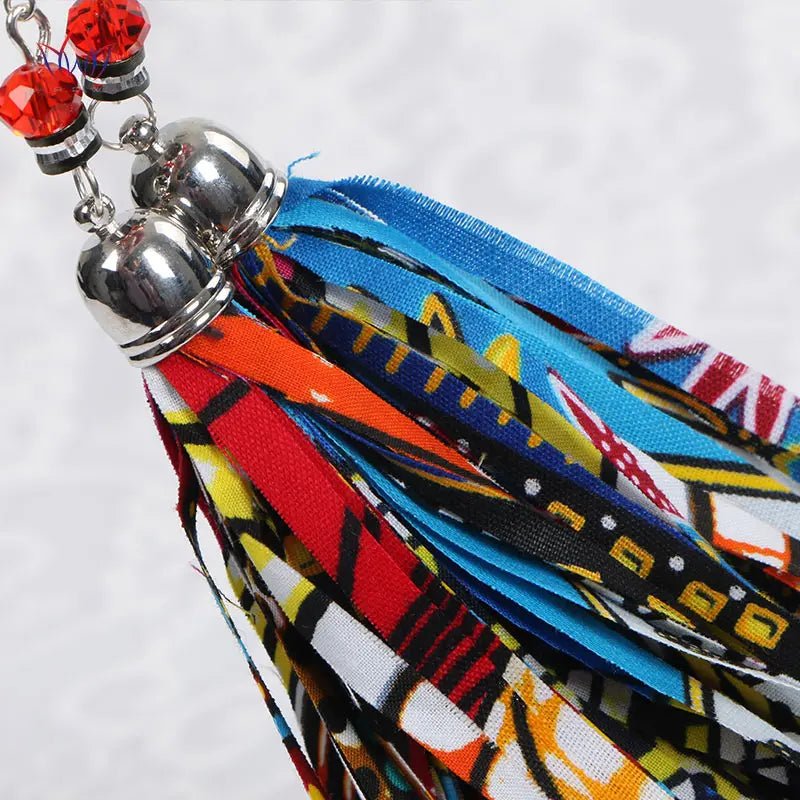 African Ankara Tassel Earrings – Handmade Boho Long Tribal Fabric Jewelry - Free Delivery Worldwide only at Flexi Africa