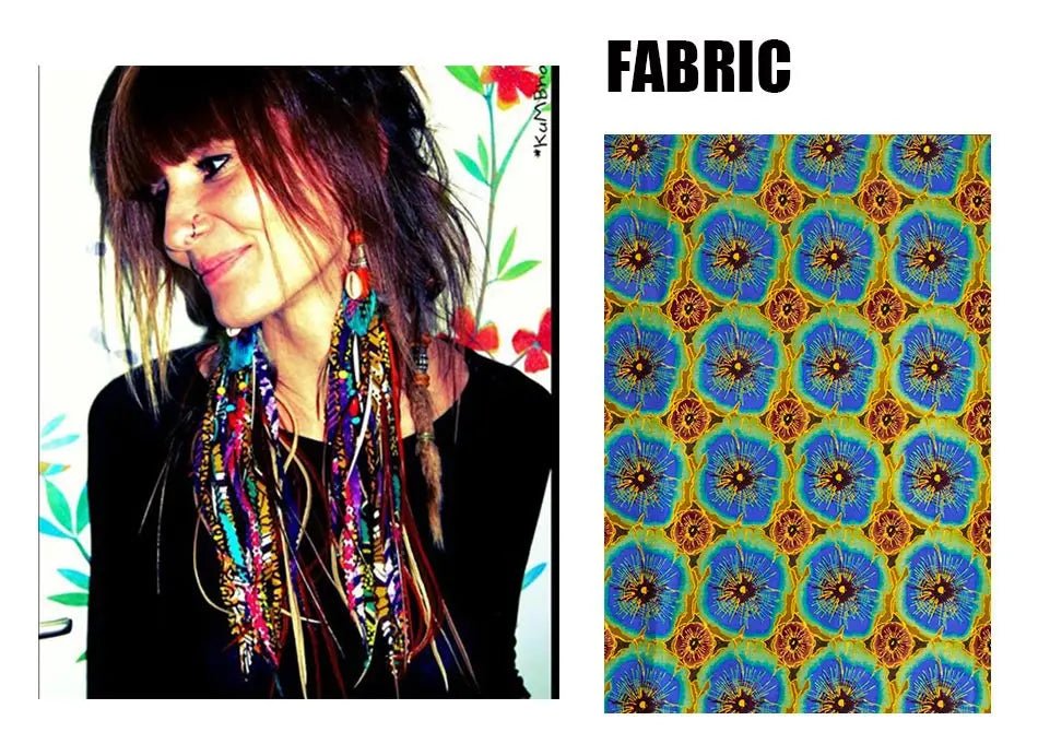 African Ankara Tassel Earrings – Handmade Boho Long Tribal Fabric Jewelry - Free Delivery Worldwide only at Flexi Africa