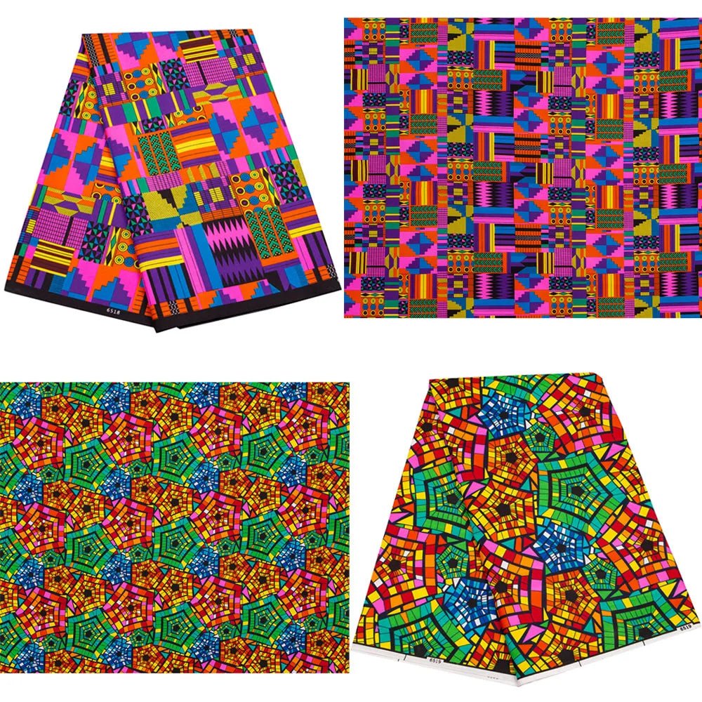 Buy African Ankara Wax Print Fabric – 100% Polyester Block Pattern Material for Sewing for only $4.31 at Flexi Africa!