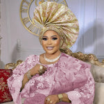 African Auto Gele Headwrap – Bold Fan - Shaped Ready - Made Headtie for Women - Free Delivery Worldwide only at Flexi Africa