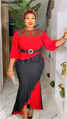 African Clothes for Women 2024 2 Piece Sets Tops Skirts Suits Dashiki Ankara Turkey Outfits Gown Plus Size Wedding Party Dresses - Free Delivery Worldwide only at Flexi Africa