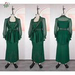 African Dashiki 2PC Set for Women – Diamond Embellished Evening Gown with Matching Coat - Free Delivery Worldwide only at Flexi Africa