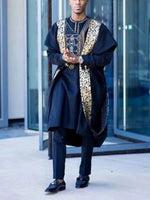 African Dashiki Agbada Set for Men – 3 Piece Traditional Ankara Outfit Shirt, Pants & Robe - Free Delivery Worldwide only at Flexi Africa