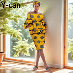 African Dashiki Ankara 2PC Dress & Headband Set – Traditional Women’s Fashion - Free Delivery Worldwide only at Flexi Africa