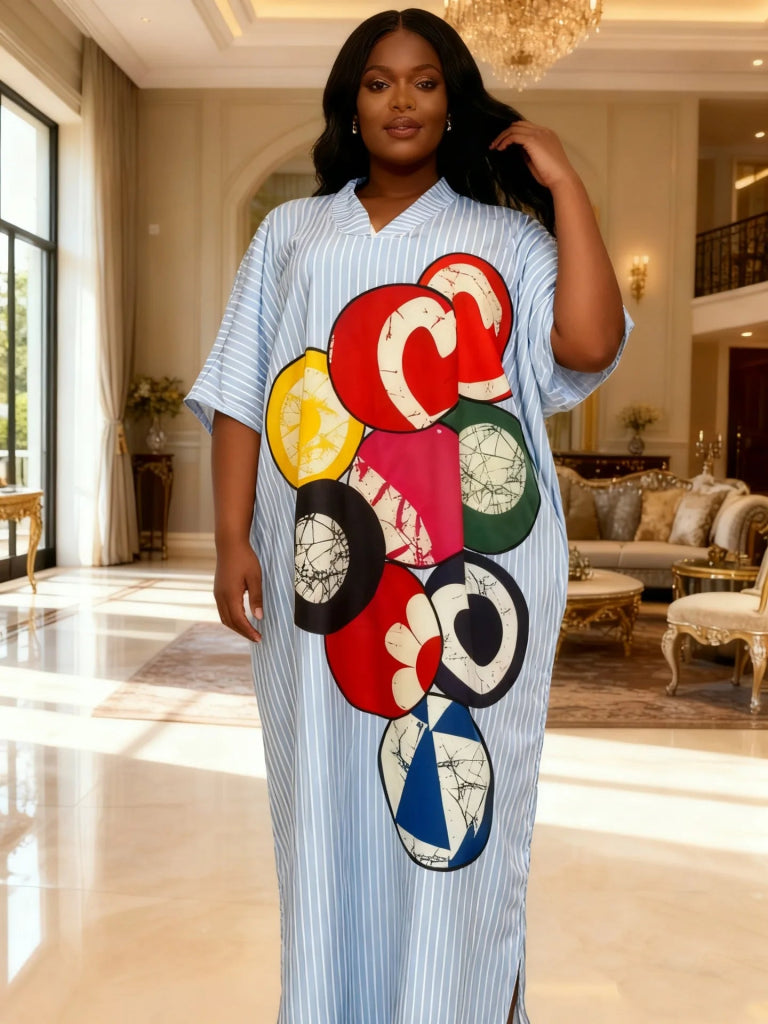 African Dashiki Ankara Evening Gown for Women – Kaftan Abaya Boubou - Free Delivery Worldwide only at Flexi Africa