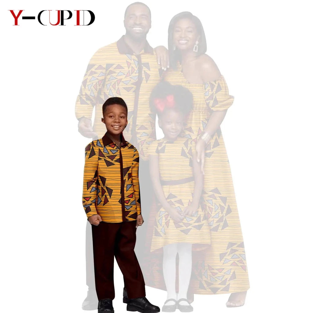 African Dashiki Family Set – Matching Dresses for Women & Girls with Men & Boys Top and Pants - Free Delivery Worldwide only at Flexi Africa