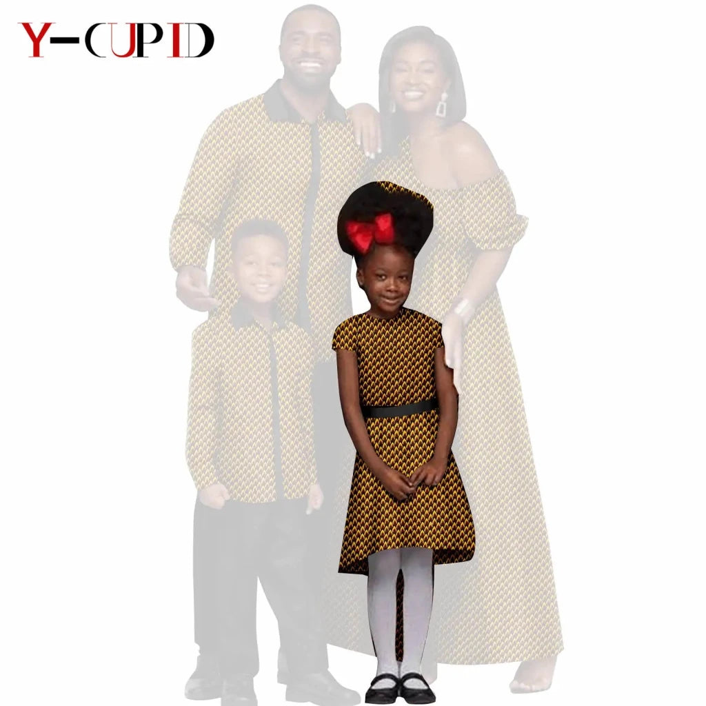 African Dashiki Family Set – Matching Dresses for Women & Girls with Men & Boys Top and Pants - Free Delivery Worldwide only at Flexi Africa