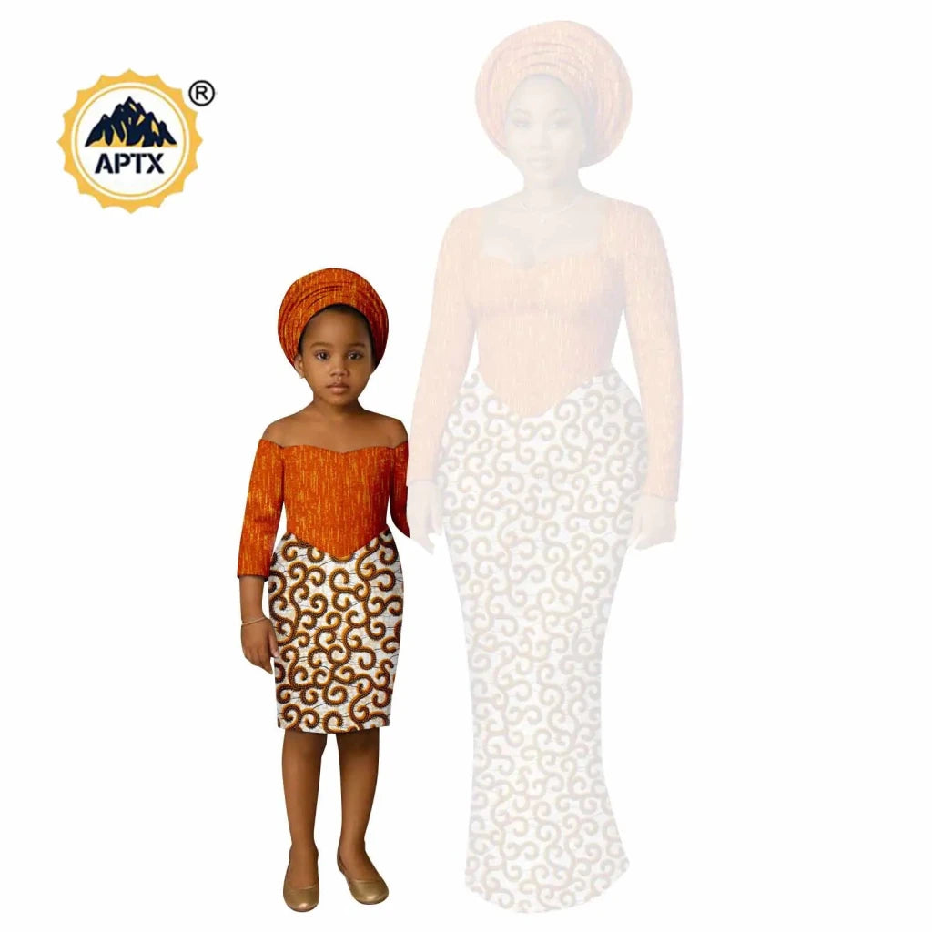 African Dashiki Long Dresses – Ankara Mom and Daughter Matching Family Wear - Free Delivery Worldwide only at Flexi Africa