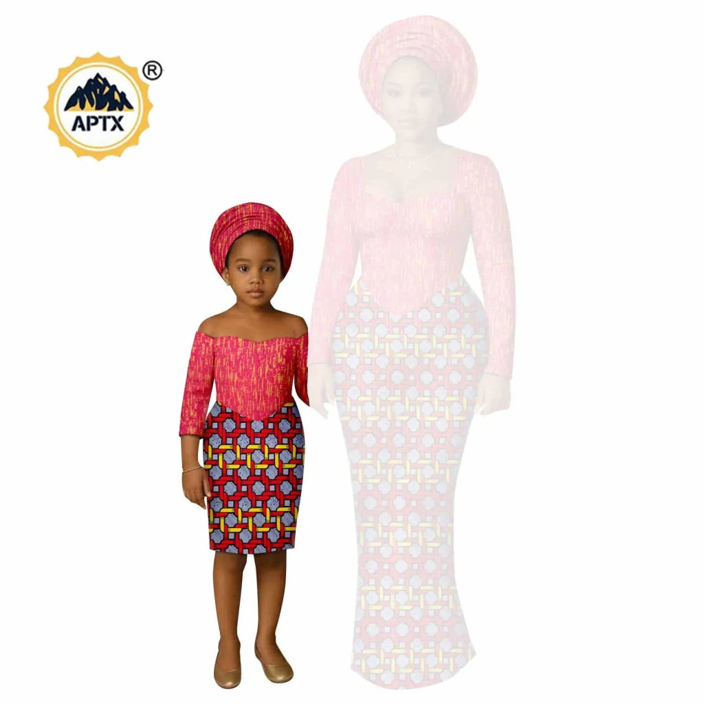 African Dashiki Long Dresses – Ankara Mom and Daughter Matching Family Wear - Free Delivery Worldwide only at Flexi Africa