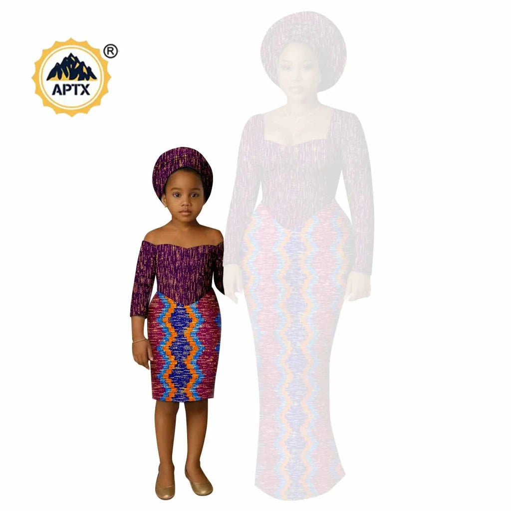 African Dashiki Long Dresses – Ankara Mom and Daughter Matching Family Wear - Free Delivery Worldwide only at Flexi Africa