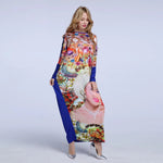 African Dashiki Maxi Dress – Bazin Elastic Diamond Print Loose Fit Women’s Dress - Free Delivery Worldwide only at Flexi Africa